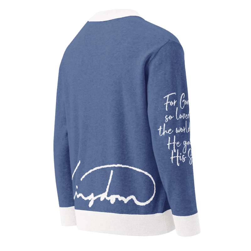 J316 Knitted cardigan (allow 3 weeks delivery)(For God so loved the world...)