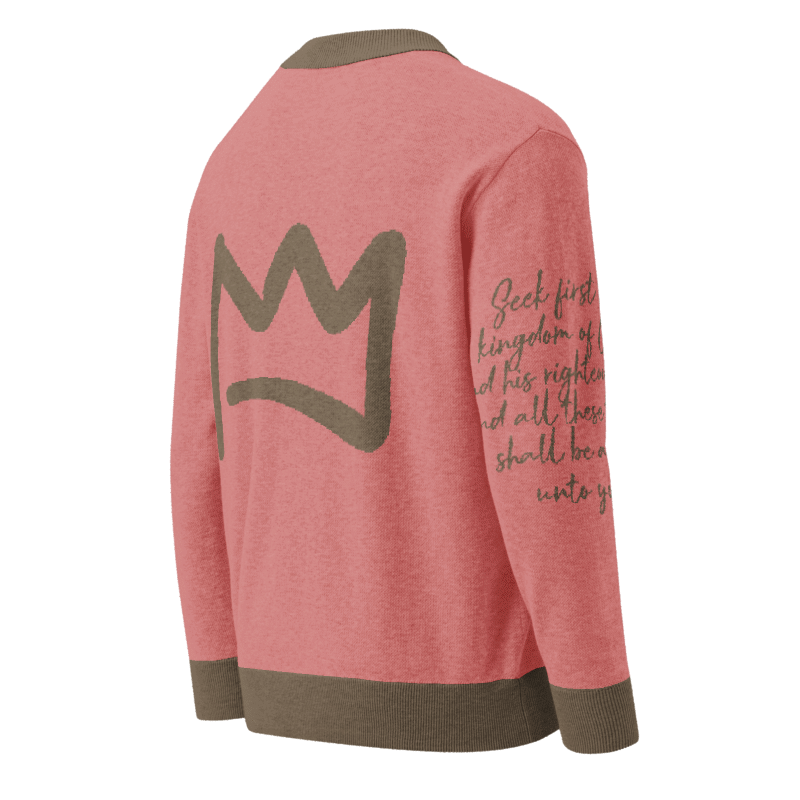Kingdom Knitted cardigan (allow 3 weeks delivery)(Seek first the Kingdom of God...)