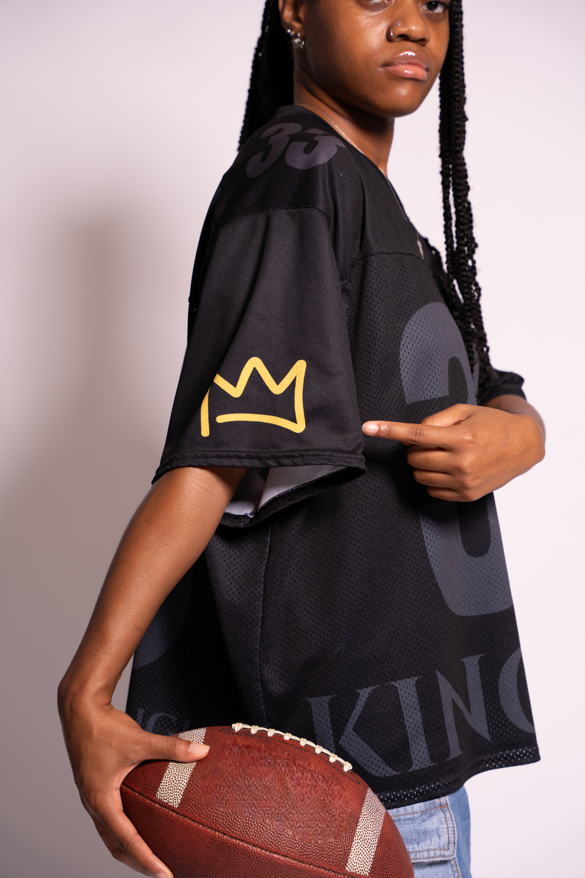 Team Kingdom BOX CUT Jersey (Black on Black w/Gold Kingdom on the back)