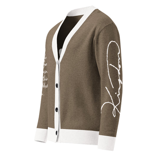 Kingdom Knitted cardigan (Seek first the Kingdom Scripture on the sleeve) (2.5 weeks delivery)